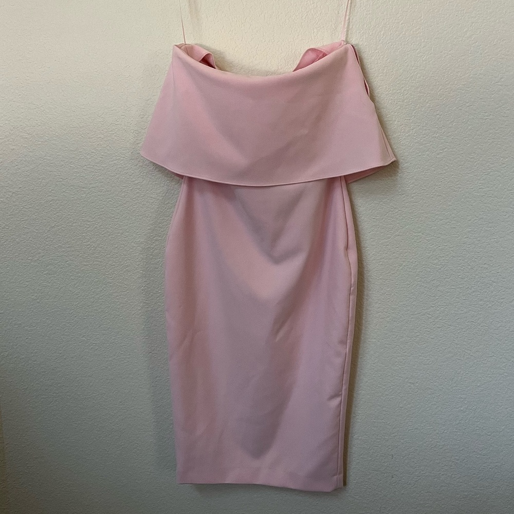 LIKELY | Driggs Strapless Wedding Date Night Midi Dress in Rose Shadow | Size 0 - Picture 3 of 10